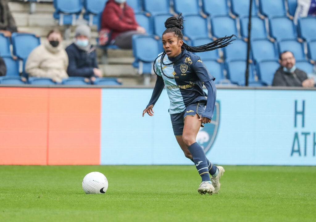 Avec 15 réalisations, Nadjma Ali Nadjim est la co-meilleure buteuse du groupe A de D2 à égalité avec la Lensoise Mama Diop. Jamais une Havraise n'avait autant marqué en D2 (source HACstats) ©Damien Deslandes