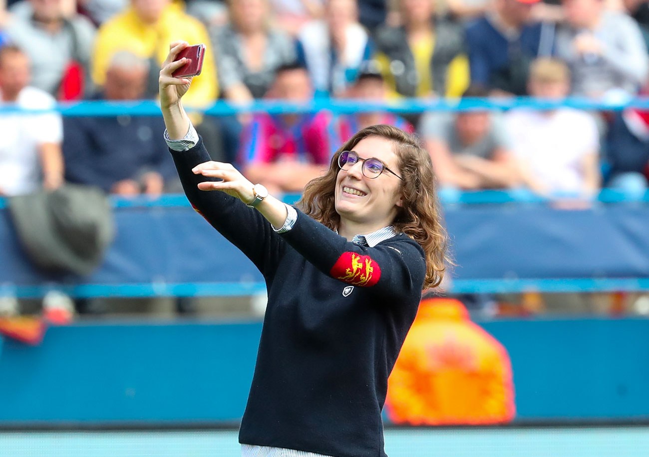 Pour voir une dernière fois le sourire de Marion Laporte sur un terrain de foot, rendez-vous ce week-end au Stade du Hazé à Flers, pour la finale de la Coupe de Normandie. ©Damien Deslandes