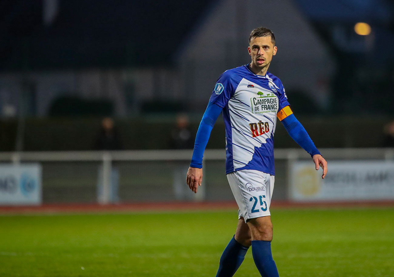 A partir de la mi-février, Jessy Pi a disputé 12 matches sous les couleurs de l'US Avranches. ©Damien Deslandes