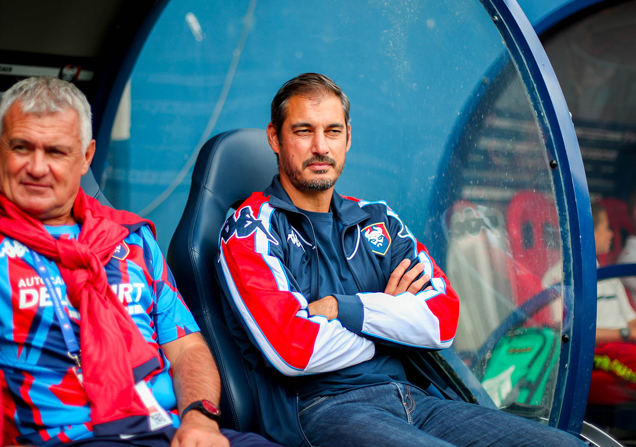 Pour Nicolas Seube, pas question d'accabler ses joueurs après la défaite di Stade Malherbe contre le Paris FC. ©Damien Deslandes