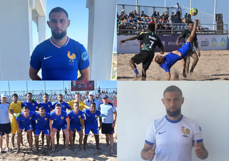 Hakim El Hamdaoui (US Alençon) a vécu un été incroyable qui l'a conduit à ses premières sélections en équipe de France de beach soccer. ©HEH