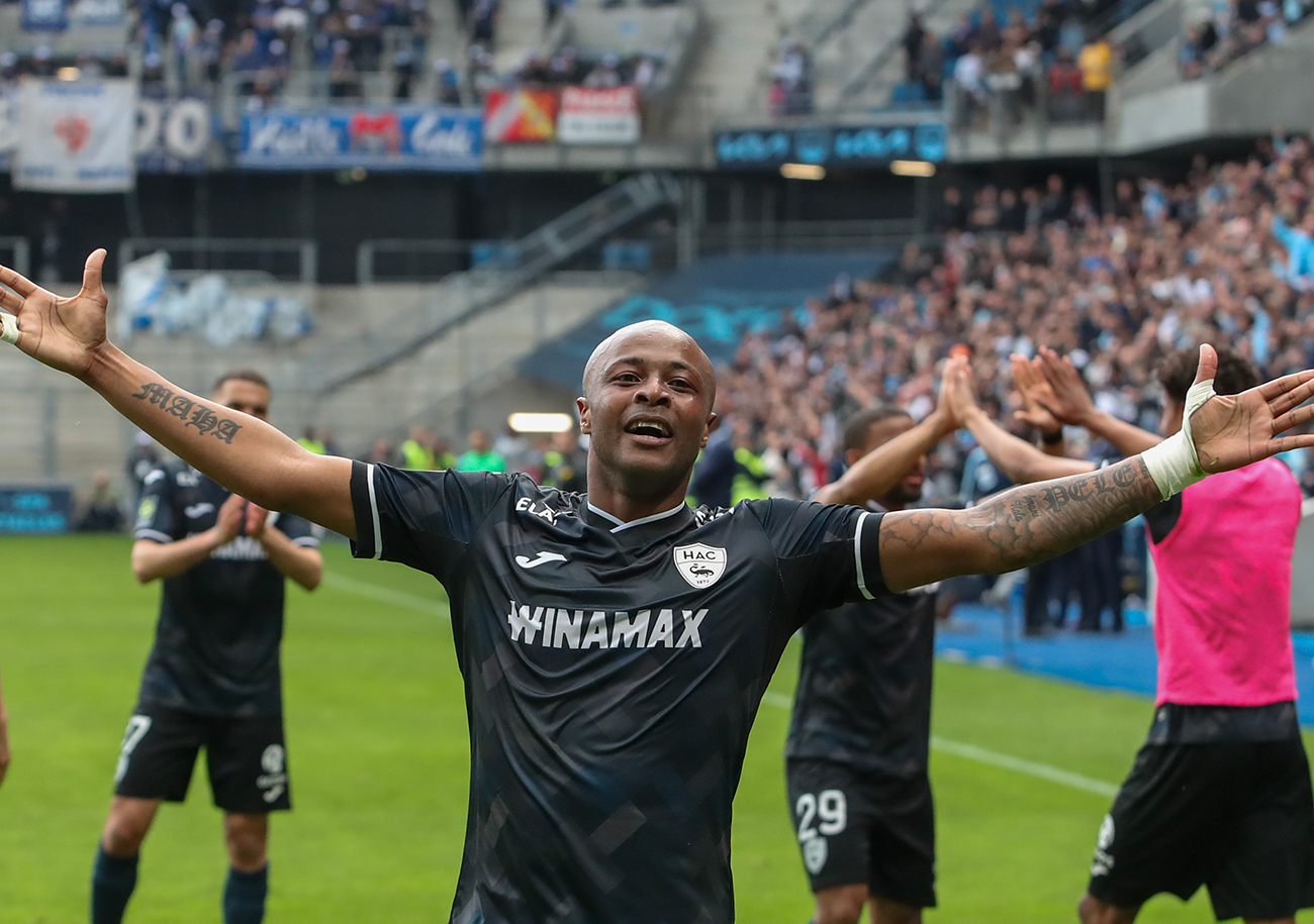 S'il est de nouveau un joueur havrais, André Ayew ne figure pas dans le groupe de Didier Digard qui affronte Brest, ce dimanche. Il pourrait disputer ses premières minutes lors de la réception de Lyon, dimanche 20 octobre. ©Damien Deslandes