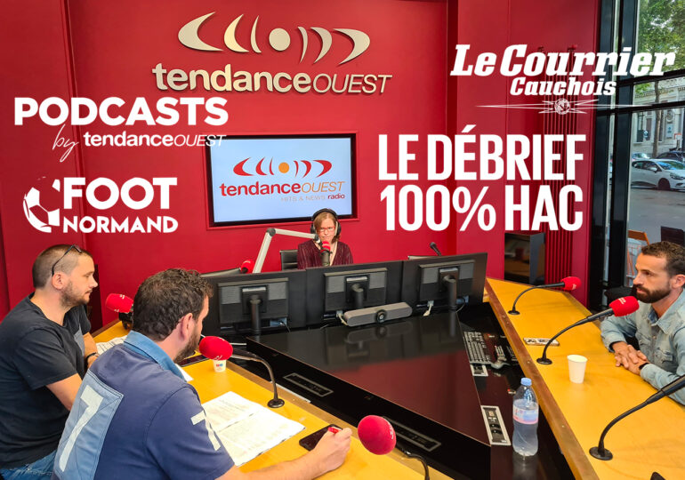 Autour de Célia Caradec (Tendance Ouest), Luc Gallais (Le Courrier Cauchois) et Mathieu Billeaud (Foot Normand), Alexandre Bonnet a décrypté l'actualité du HAC. ©Gilles Anthoine