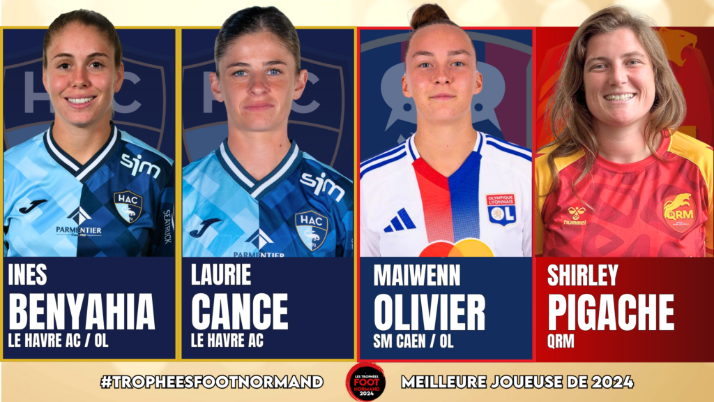 Inès Benyahia (Havre AC puis OL), Laurie Cance (Havre AC), Maïwenn Olivier (SM Caen puis OL) et Shirley Pigache (QRM) sont nommés dans la catégorie meilleure joueuse.