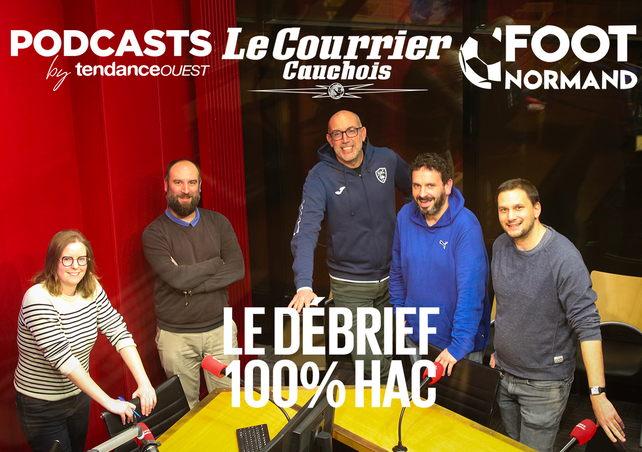 Florian Hedouin et Vivien Leservoisier sont les invités de Célia Caradec (Tendance Ouest), Mathieu Billeaud (Foot Normand) et Luc Gallais (Le Courrier Cauchois) dans 100% HAC. ©Lilian Ozouf