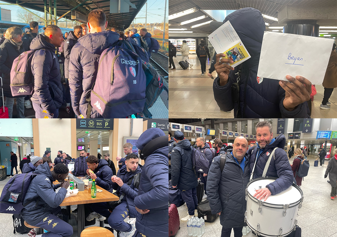 Départ de la gare de Caen, enveloppe personnalisée avec les billets de train, pique-nique à la Gare Saint-Lazare... La délégation du SU Dives-Cabourg après la direction de Cannes.